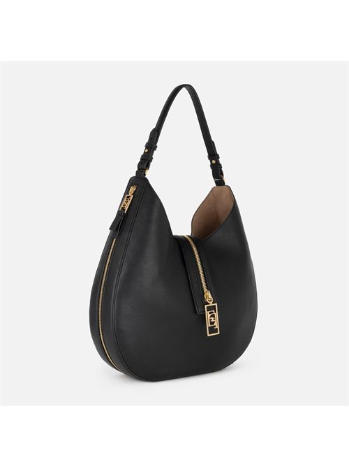 Borsa hobo grande in materiale effetto pelle con zip ELISABETTA FRANCHI | BS75A47E247E2110